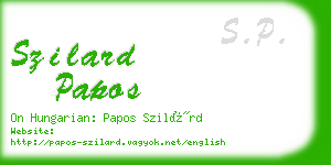 szilard papos business card